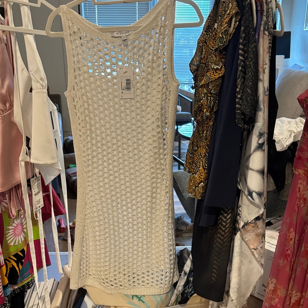 Pull&Bear Cream Knit Sleeveless Top